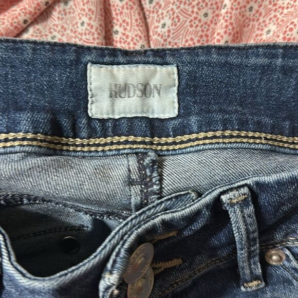 Hudson 25 Collin Flap Skinny Ankle Blue Stretch Designer Jeans - Picture 8 of 13